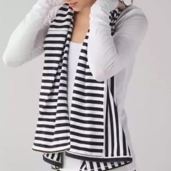 lululemon athletica Accessories - lululemon | Black White Stripe Vinyasa Scarf | NWT